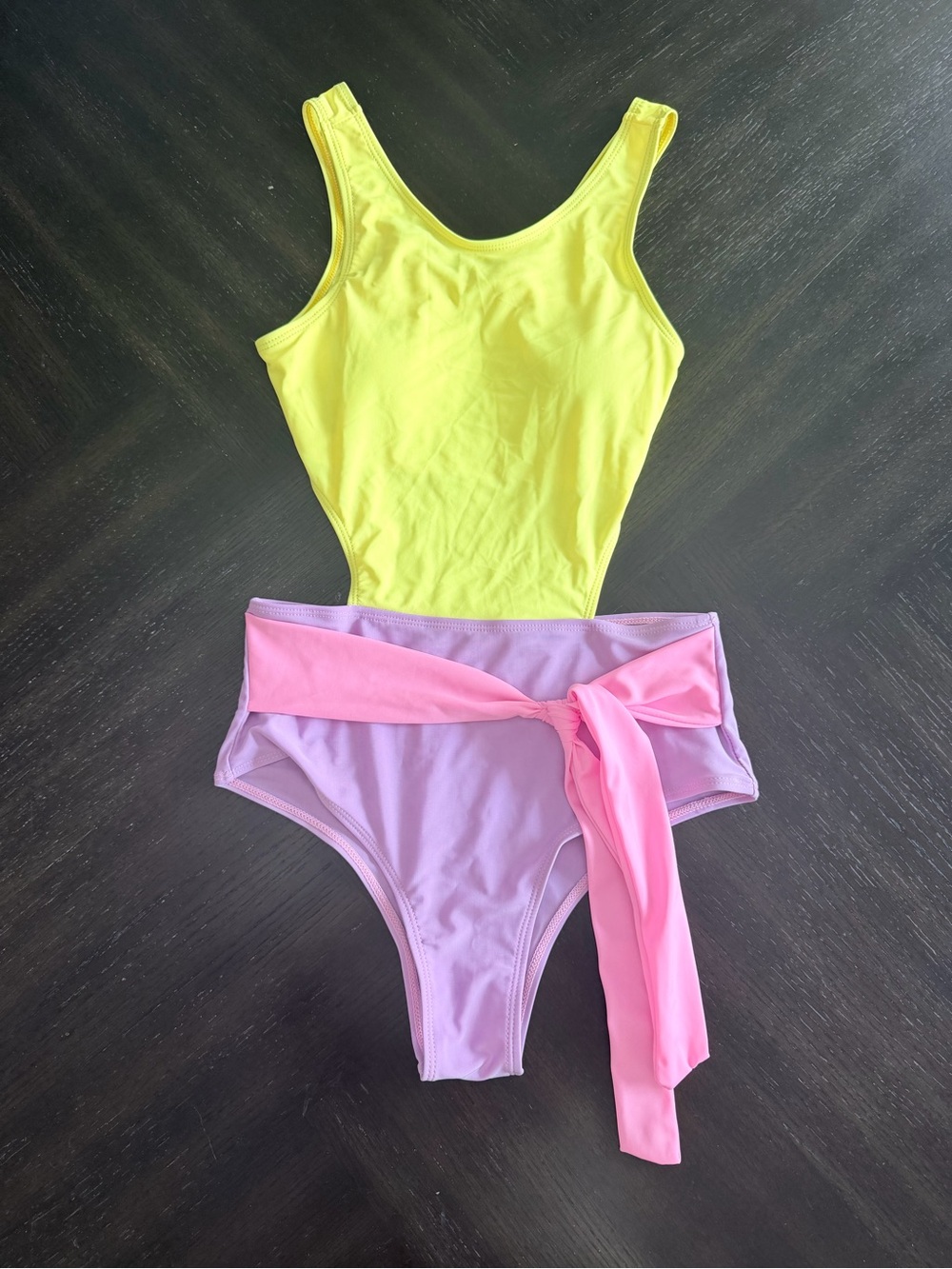 One piece swim suit with cutouts